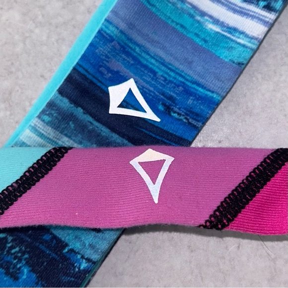 Ivivva by Lululemon 2 Headbands Lot - Stick It Stripe & Back 2 Back Reversible - Picture 3 of 5